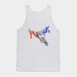Cow Skull With Patriotic Banner Tank Top